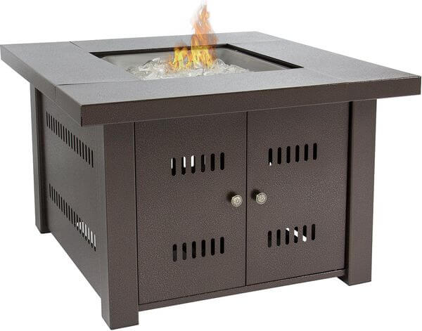 Gas Outdoor Fire Pit Table with Hammered-Antique-Bronze Finish Gas Outdoor Fire Pit Table with Hammered-Antique-Bronze Finish