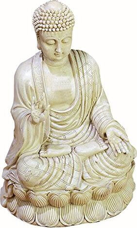 Benzara Antique White Polystone Buddha Statue Benzara Antique White Polystone Buddha Statue