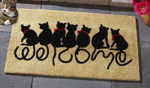 Collections Etc Welcome Kitties Front Door Mat Collections Etc Welcome Kitties Front Door Mat
