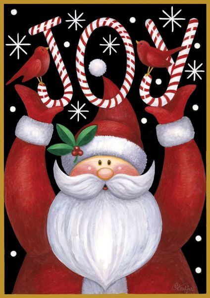 'Santa Joy' Double Sided Christmas Garden Flag 'Santa Joy' Double Sided Christmas Garden Flag