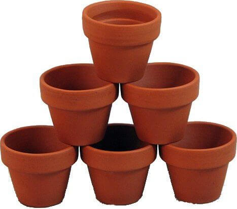 10 - 3 x 2 1/2 Clay Flower Pots 10 - 3 x 2 1/2 Clay Flower Pots