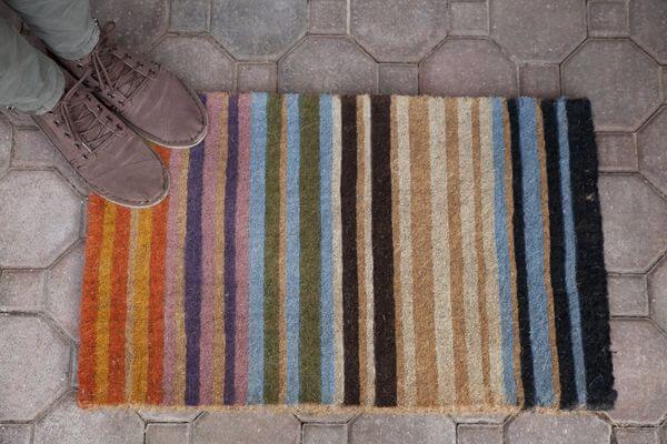 Rainbow Stripe Hand Made Extra Thick Coir Doormat Rainbow Stripe Hand Made Extra Thick Coir Doormat
