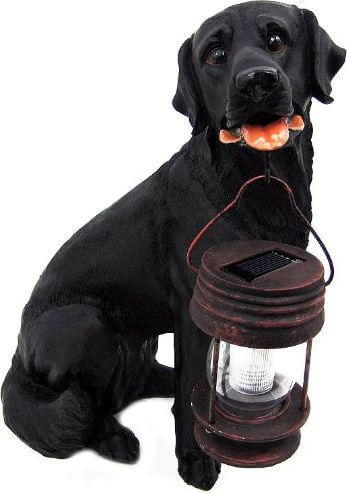 Black Labrador Retriever Solar Garden Statue Black Labrador Retriever Solar Garden Statue