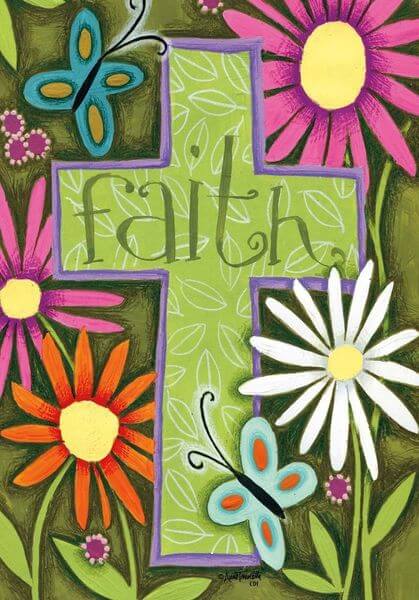 Cross 'Faith' Garden Flag Cross 'Faith' Garden Flag
