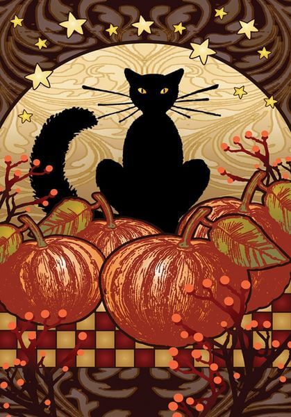 Toland 'Moonlight Cat' Fall Garden Flag Toland 'Moonlight Cat' Fall Garden Flag