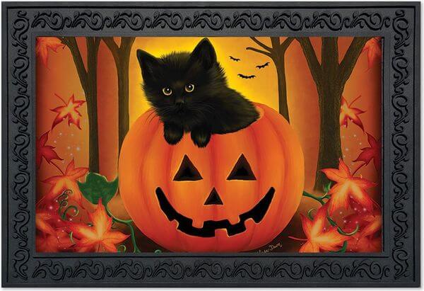 Kitten in Pumpkin Halloween Doormat Kitten in Pumpkin Halloween Doormat