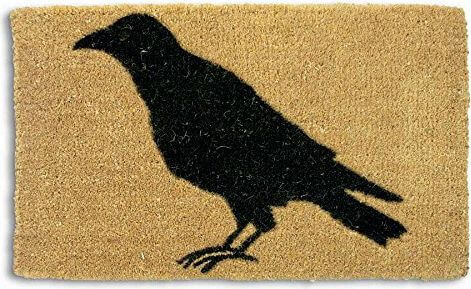 Black Crow Silhouette Coir Door Mat Black Crow Silhouette Coir Door Mat
