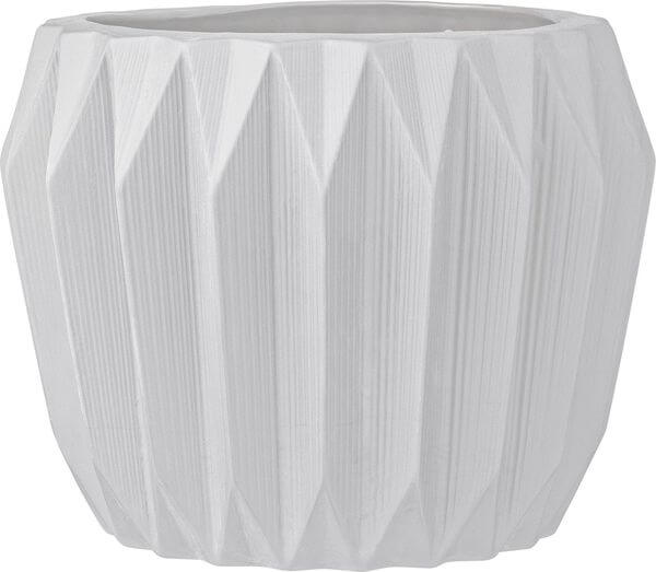 Bloomingville Round Ceramic Fluted Large White Flower Pot Bloomingville Round Ceramic Fluted Large White Flower Pot