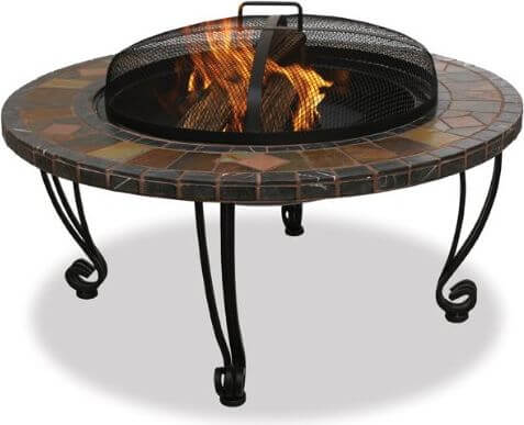 Endless Summer Slate & Marble Firepit with Copper Accents Endless Summer Slate & Marble Firepit with Copper Accents