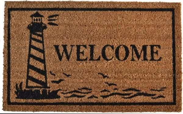 Imports Décor Vinyl Backed Coir Doormat, Guiding Light Imports Décor Vinyl Backed Coir Doormat, Guiding Light