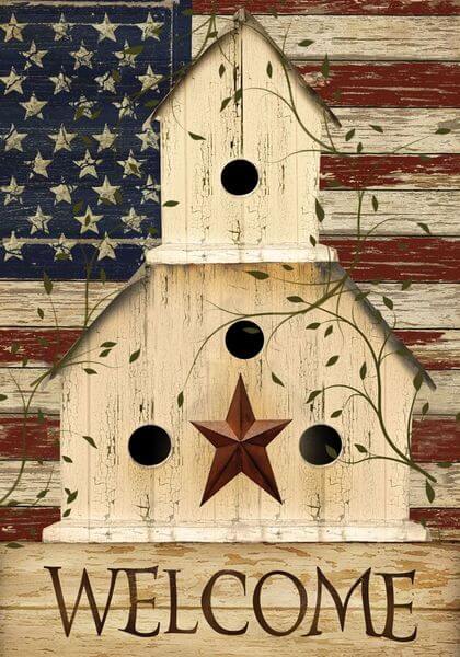 Americana Welcome Garden Flag Americana Welcome Garden Flag
