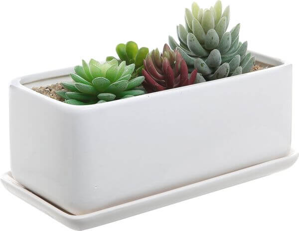 Modern White Ceramic Rectangular Flower Pot Modern White Ceramic Rectangular Flower Pot