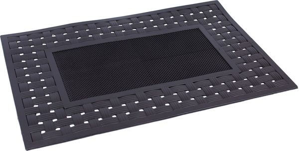 BirdRock Home Rubber Doormat with Basket Weave Border BirdRock Home Rubber Doormat with Basket Weave Border