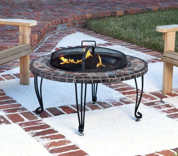 AmazonBasics Natural Stone Fire Pit with Copper Accents AmazonBasics Natural Stone Fire Pit with Copper Accents