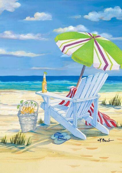 5 O'Clock Beach Summer Garden Flag 5 O'Clock Beach Summer Garden Flag