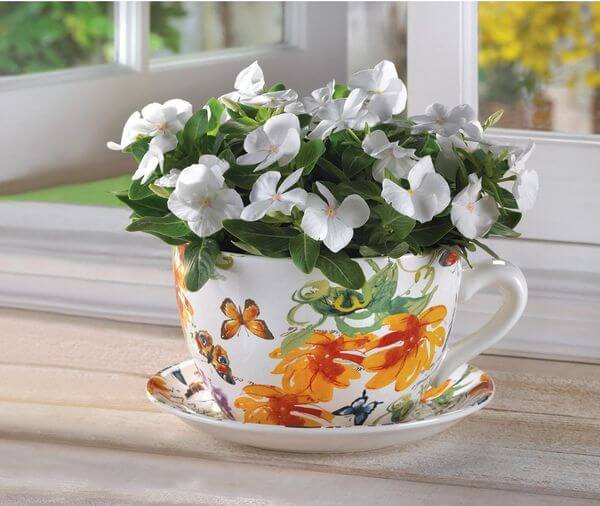 Gifts & Decor Butterfly Print Teacup Flower Pot Gifts & Decor Butterfly Print Teacup Flower Pot