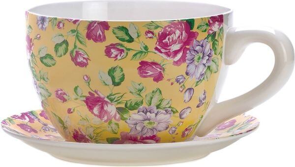 Gifts & Decor China Rose Teacup Flower Pot Gifts & Decor China Rose Teacup Flower Pot