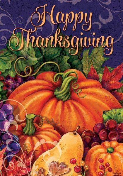 'Happy Thanksgiving' Double Sided Thanksgiving Garden Flag 'Happy Thanksgiving' Double Sided Thanksgiving Garden Flag