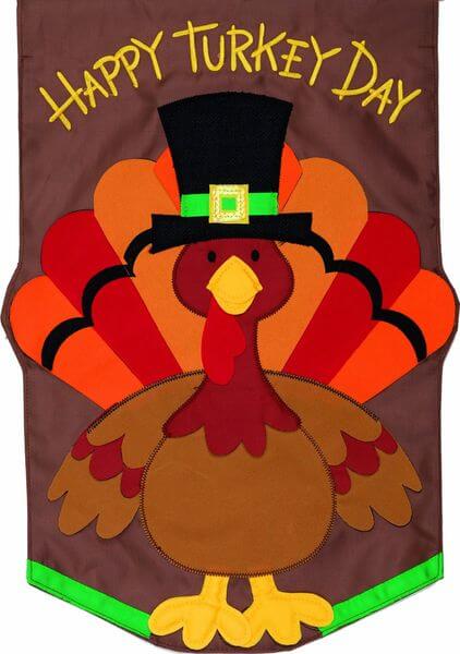 'Happy Turkey Day' Garden Flag 'Happy Turkey Day' Garden Flag