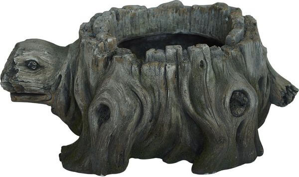Faux Carved Wood Turtle Planter Faux Carved Wood Turtle Planter