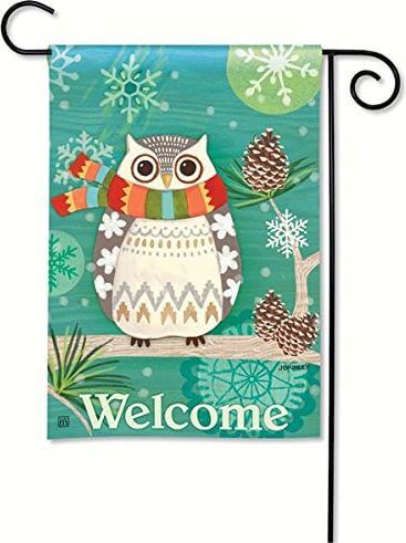 Winter Owl Garden Flag Winter Owl Garden Flag