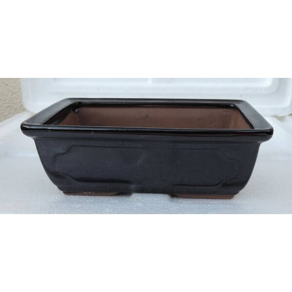 Black Ceramic Bonsai Pot, 6 x 4.5 x 2 Inches Black Ceramic Bonsai Pot, 6 x 4.5 x 2 Inches