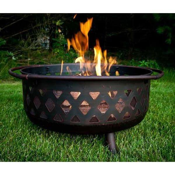 Sunnydaze Large Bronze Crossweave Fire Pit Sunnydaze Large Bronze Crossweave Fire Pit