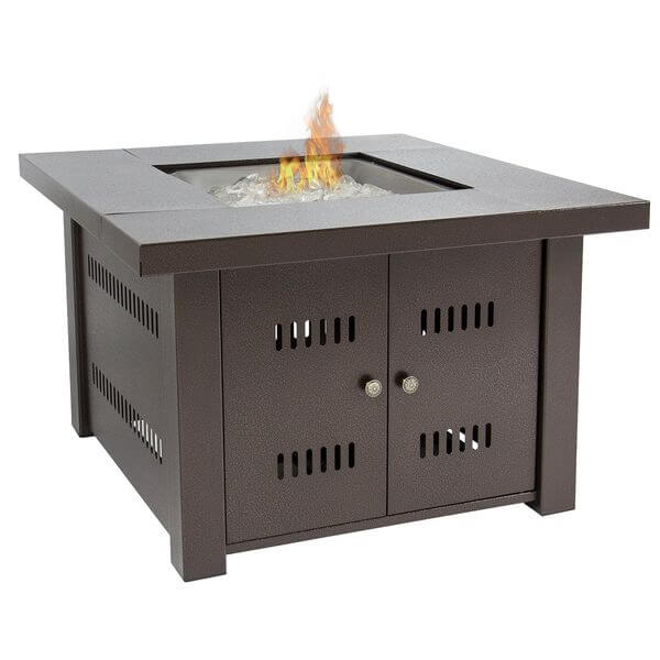 Gas Outdoor Fire Pit Table with Hammered-Antique-Bronze Finish Gas Outdoor Fire Pit Table with Hammered-Antique-Bronze Finish