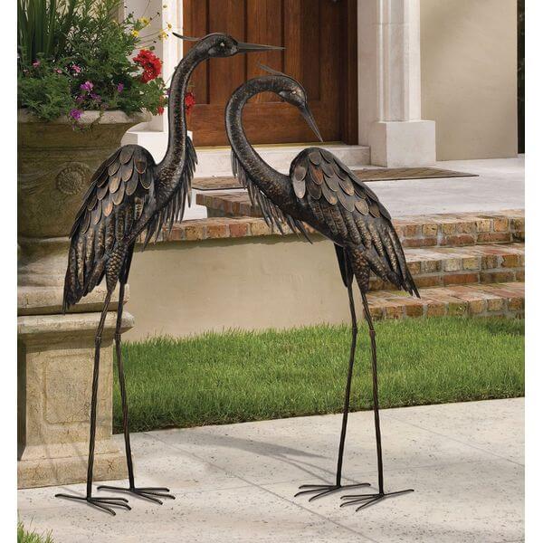 Regal Art and Gift Standing Heron Bronze Garden Statue Regal Art and Gift Standing Heron Bronze Garden Statue