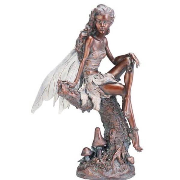 Napco Bronze Fairy Figure Garden Statue Napco Bronze Fairy Figure Garden Statue