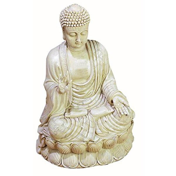 Benzara Antique White Polystone Buddha Statue Benzara Antique White Polystone Buddha Statue