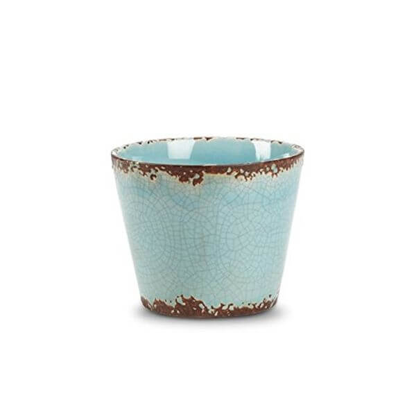 Antiqued Turquoise Ceramic Flower Pot Antiqued Turquoise Ceramic Flower Pot