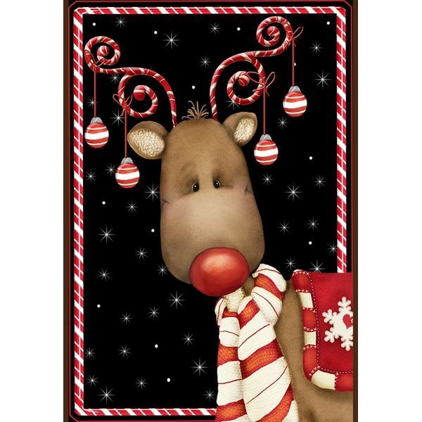 'Candy Cane Reindeer' Double Sided Christmas Garden Flag 'Candy Cane Reindeer' Double Sided Christmas Garden Flag