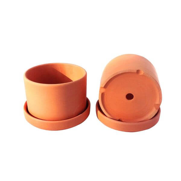 Natural Terra Cotta Round Garden Planters Natural Terra Cotta Round Garden Planters