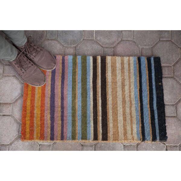 Rainbow Stripe Hand Made Extra Thick Coir Doormat Rainbow Stripe Hand Made Extra Thick Coir Doormat