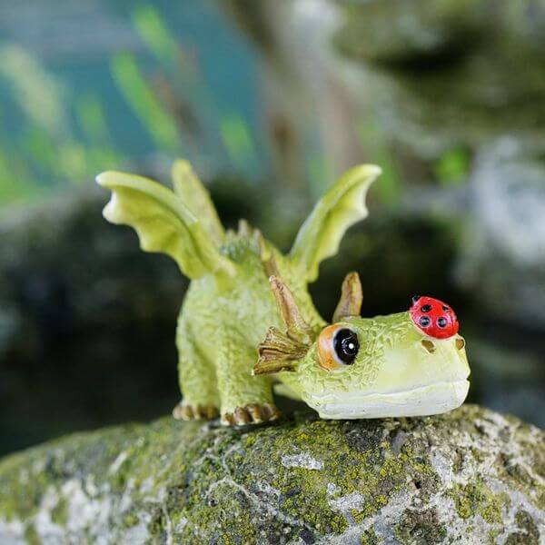 Mini Dragon Playing with Ladybug Garden Statue Mini Dragon Playing with Ladybug Garden Statue