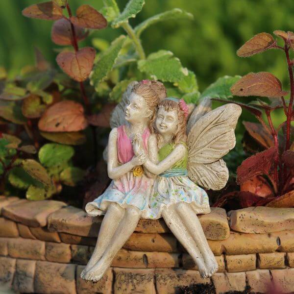 Miniature Sitting Fairies Garden Statue Miniature Sitting Fairies Garden Statue