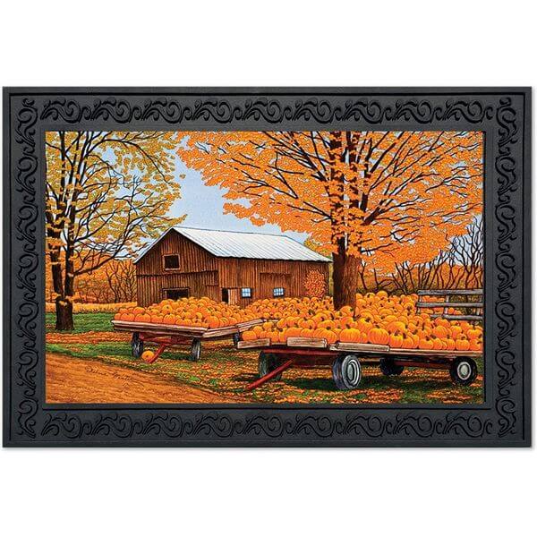 Pumpkinville Farm Scene Fall Doormat Pumpkinville Farm Scene Fall Doormat