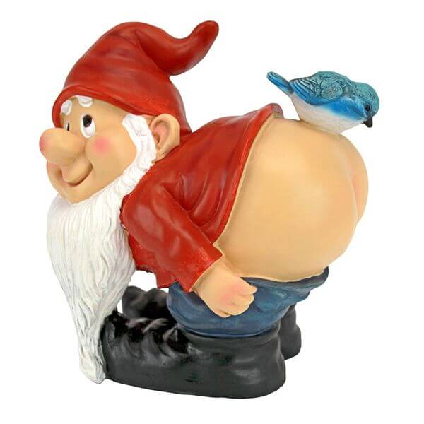 Design Toscano Moonie Bare Butt Garden Gnome Statue Design Toscano Moonie Bare Butt Garden Gnome Statue