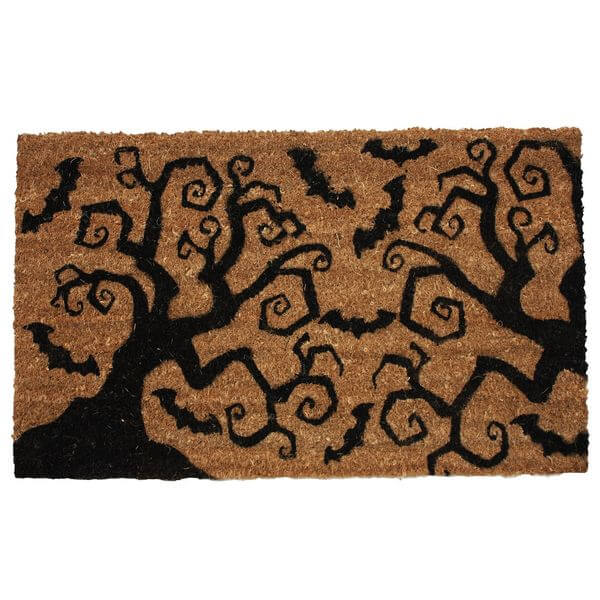 J & M Home Fashions Halloween Bats & Trees Vinyl Back Coco Doormat J & M Home Fashions Halloween Bats & Trees Vinyl Back Coco Doormat