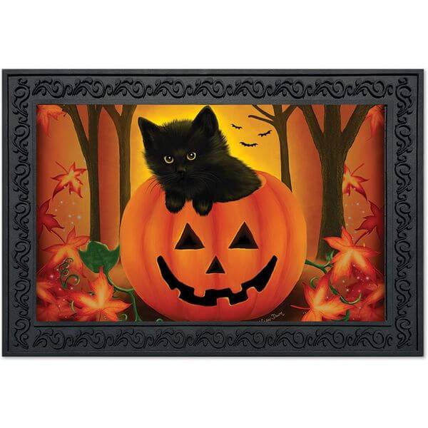 Kitten in Pumpkin Halloween Doormat Kitten in Pumpkin Halloween Doormat