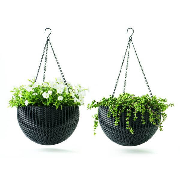 Keter Round Plastic Resin Garden Plant Hanger Keter Round Plastic Resin Garden Plant Hanger