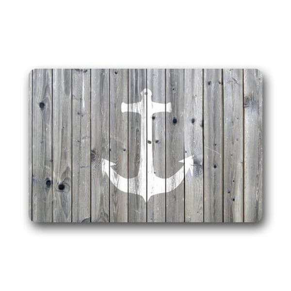 Gray Wood Pattern Anchor Doormat Gray Wood Pattern Anchor Doormat