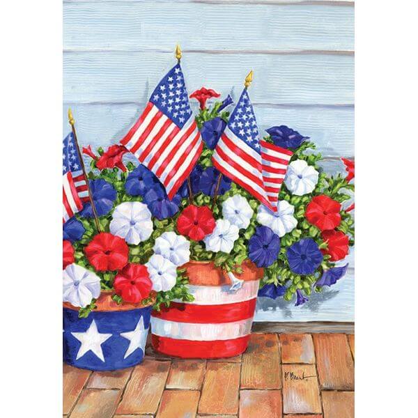 Toland 'Patriotic Pansies' Patriotic Garden Flag Toland 'Patriotic Pansies' Patriotic Garden Flag