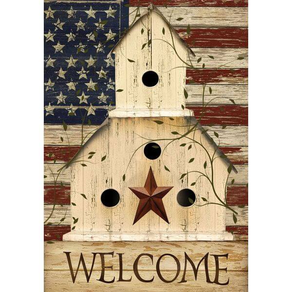 Americana Welcome Garden Flag Americana Welcome Garden Flag