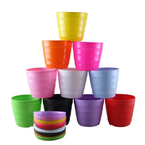 Truedays Multicolored Resin Circle Flower Plant Pots, 10 Pack Truedays Multicolored Resin Circle Flower Plant Pots, 10 Pack