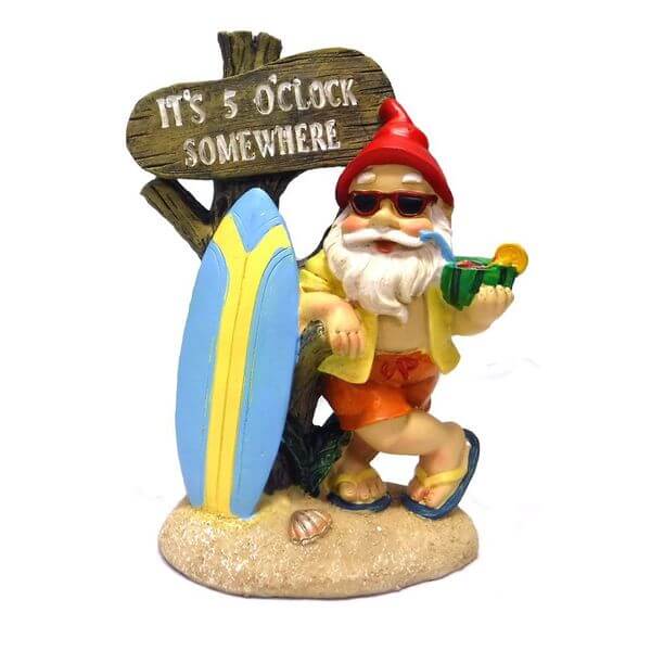 5:00 Somewhere Tropical Party Gnome Garden Statue 5:00 Somewhere Tropical Party Gnome Garden Statue