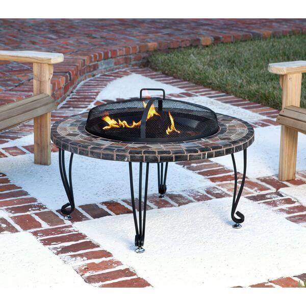 AmazonBasics Natural Stone Fire Pit with Copper Accents AmazonBasics Natural Stone Fire Pit with Copper Accents