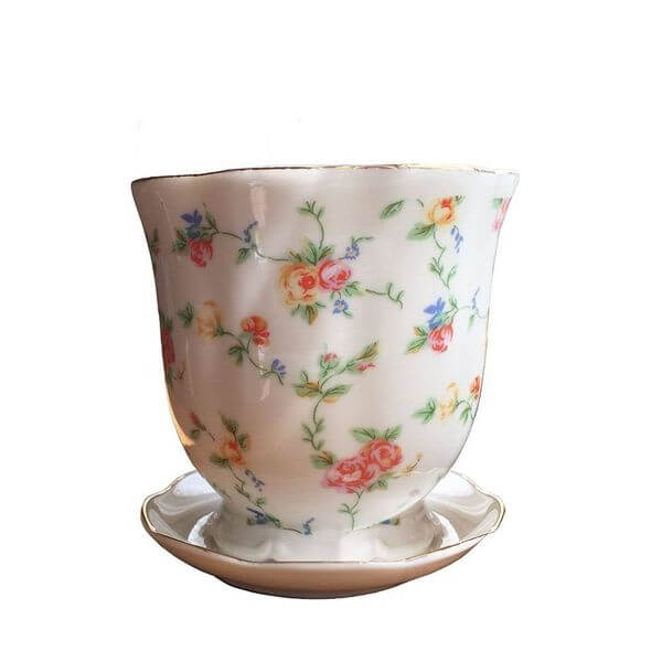 'Petite Flowers' Tea Cup Flower Pot 'Petite Flowers' Tea Cup Flower Pot