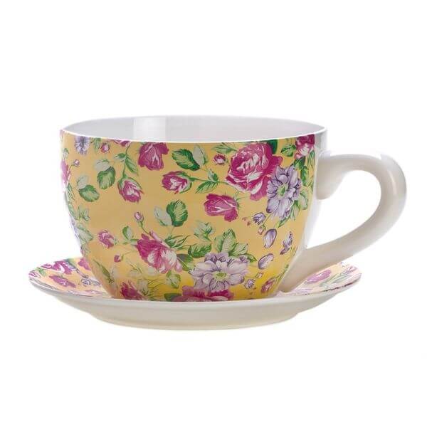 Gifts & Decor China Rose Teacup Flower Pot Gifts & Decor China Rose Teacup Flower Pot